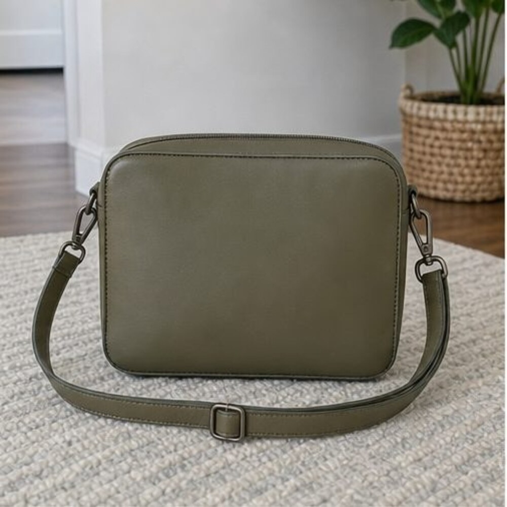 Cognac Zip Crossbody Bag